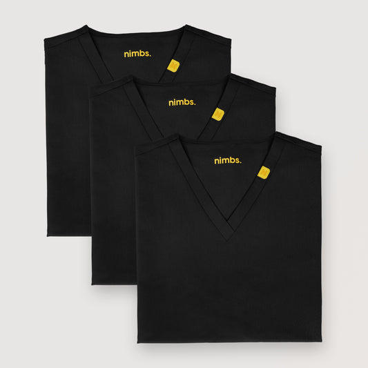 3-Pack Essential Scrub SET (Jet Black)